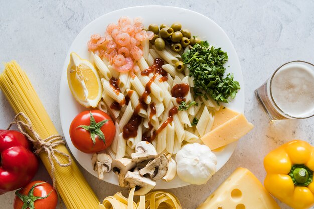 食材を使ったおいしいパスタ料理