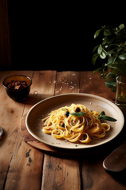 Free photo delicious pasta on plate