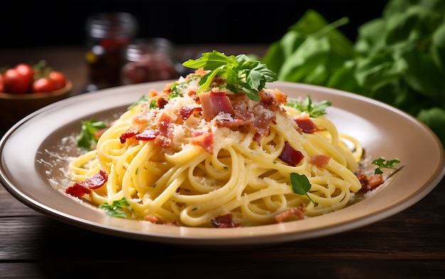 おいしいパスタを皿に