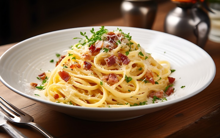 無料Photo お皿に盛られたおいしいパスタ