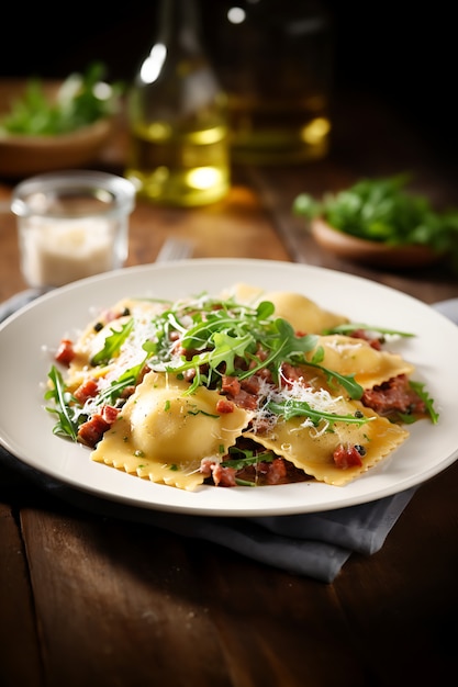 Free photo delicious pasta on plate