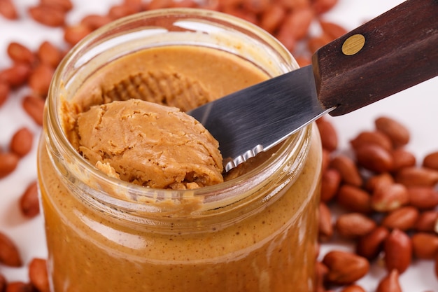 Free photo delicious peanut butter on the table