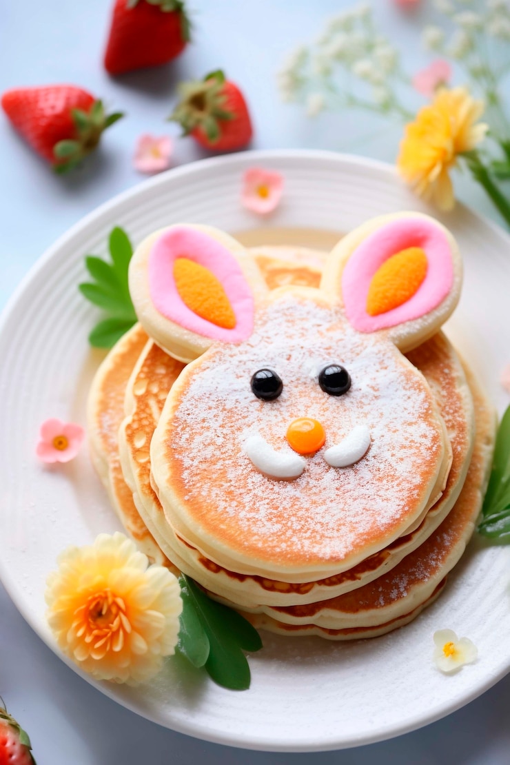 Free Photo delicious photorealistic pancakes with strawberries