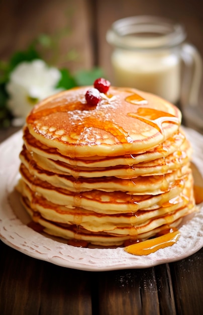 Delicious photorealistic pancakes