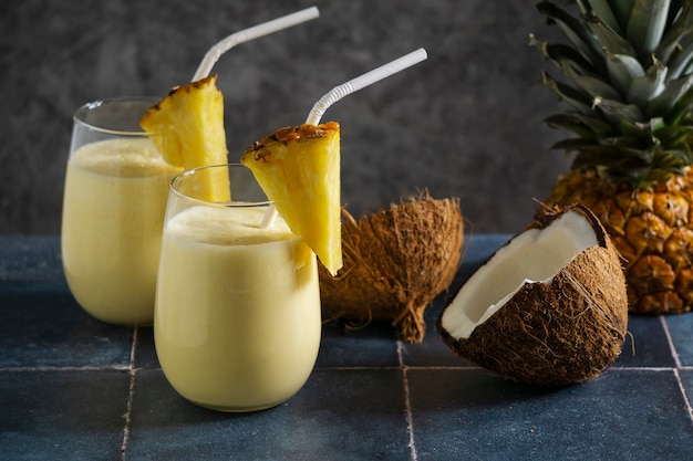 delicious pina colada cocktail