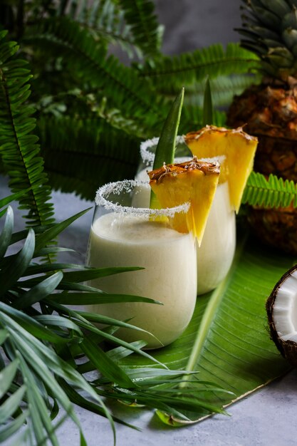 delicious pina colada cocktails