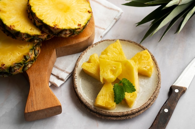 Free photo delicious pineapple still life