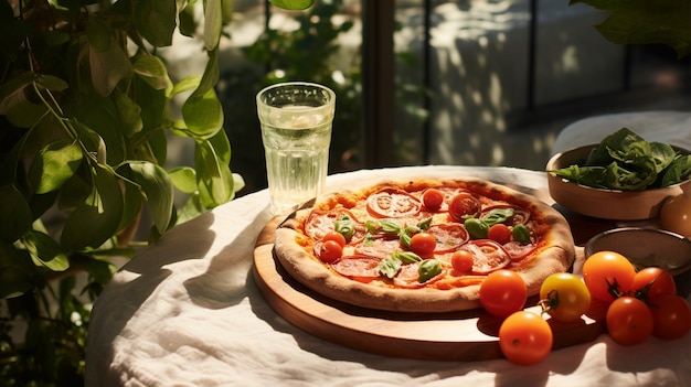 Foto gratuita pizza deliziosa all'interno