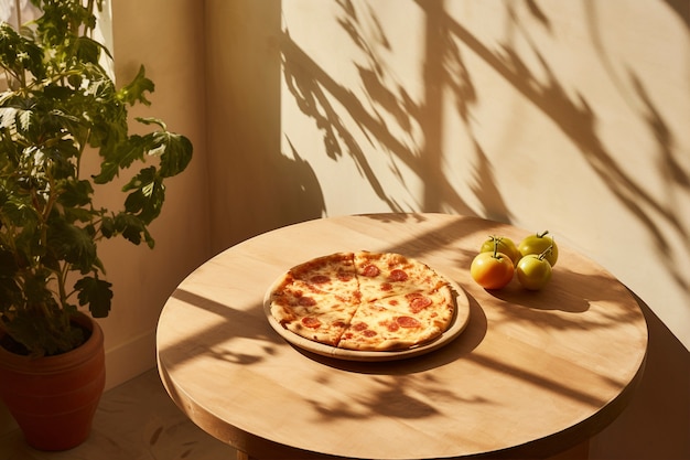 Foto gratuita pizza deliziosa all'interno