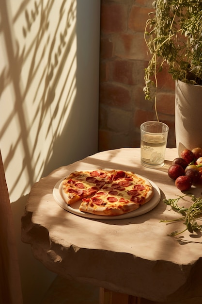 Foto gratuita pizza deliziosa all'interno