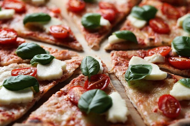 delicious pizza with basil