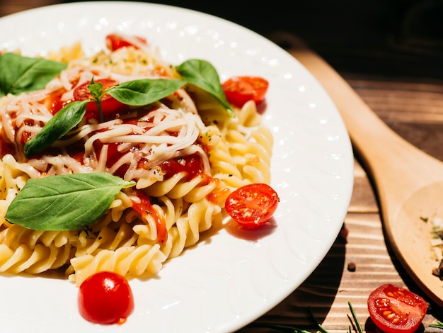 Delicious plate of italian pasta