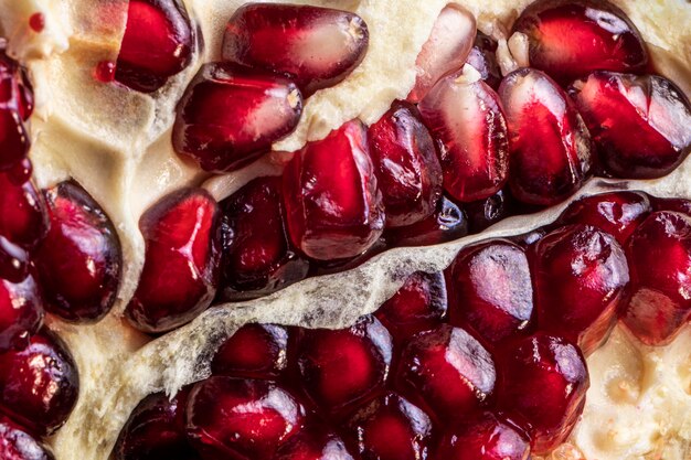 Delicious pomegranate top view