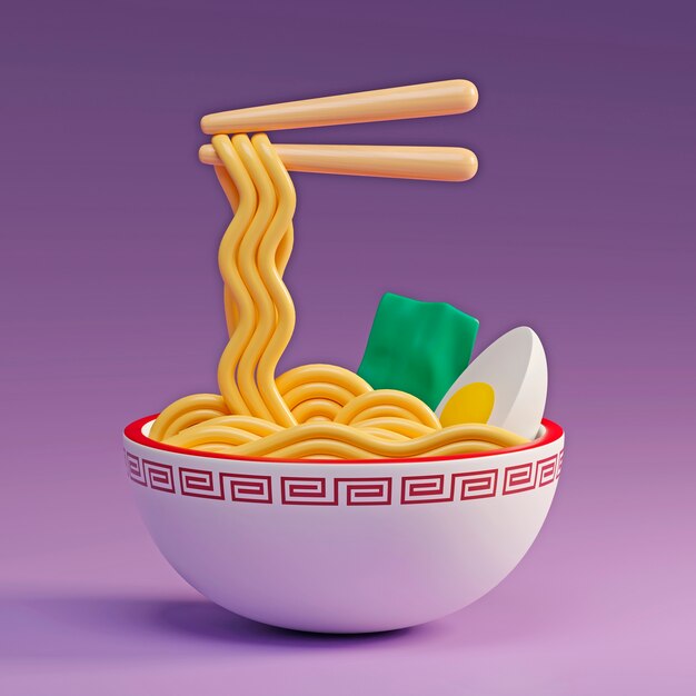 Delicious ramen in bowl with chopsticks
