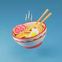 Free photo delicious ramen with chopsticks arrangement