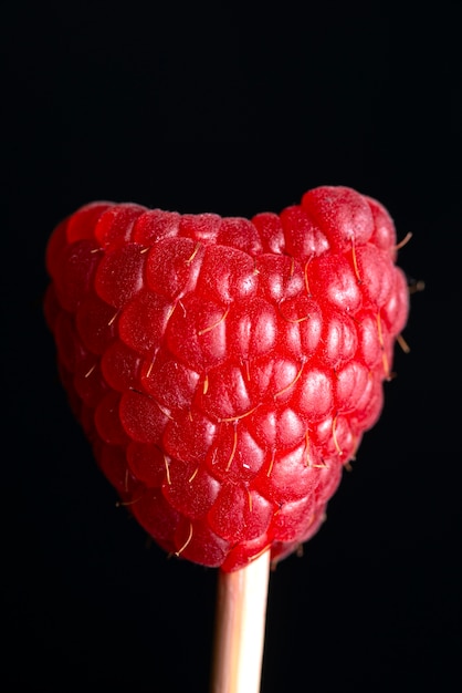 Delicious raspberry texture with dark background