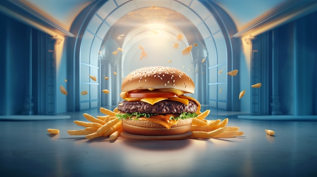 Free photo delicious realistic burger