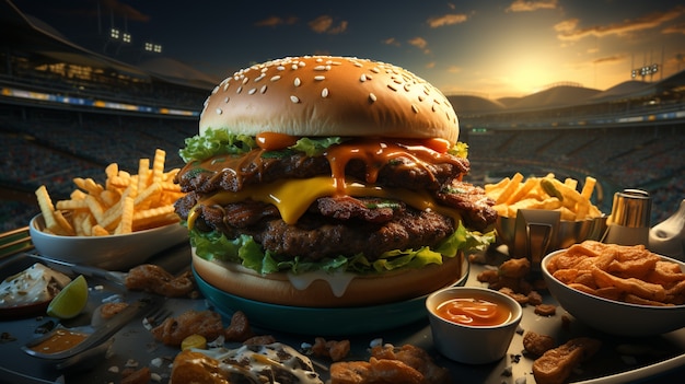 Free photo delicious realistic burger