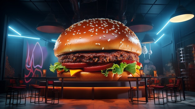 Delicious realistic burger