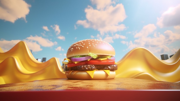 Delizioso hamburger realistico