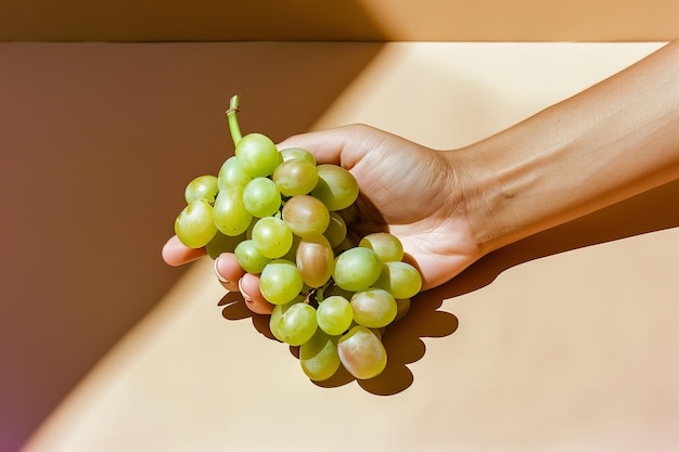 Free photo delicious ripe green grapes