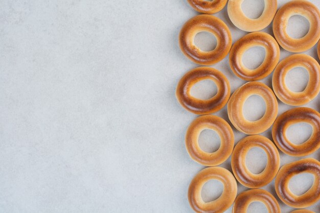 Delicious round cookies on white background. High quality photo