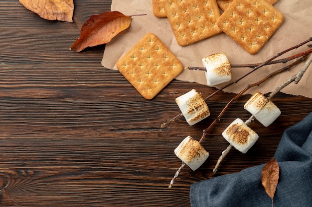 Delicious s'mores dessert composition