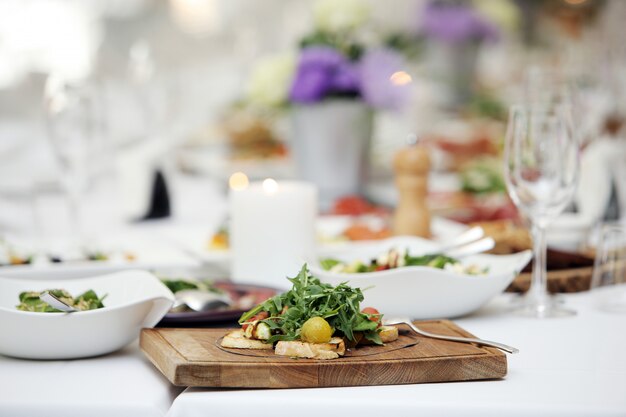 Delicious salad at a banquet