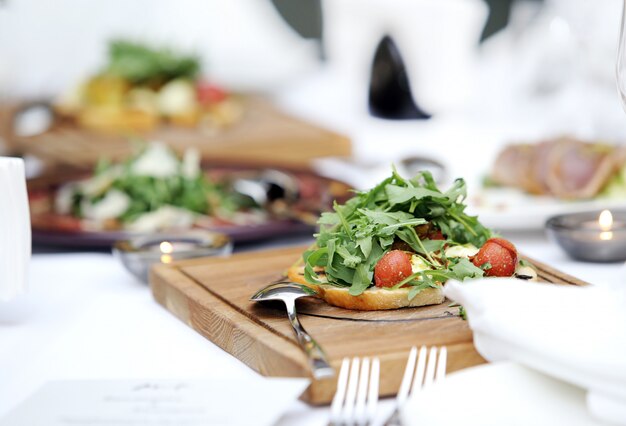 Delicious salad at a banquet