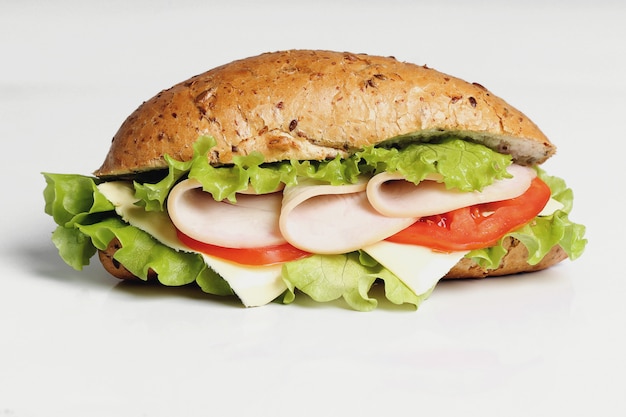 Delicious sandwich with lettuce