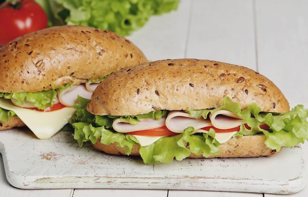 Delicious sandwiches with lettuce