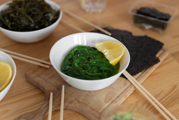 Free photo delicious seaweed snacks