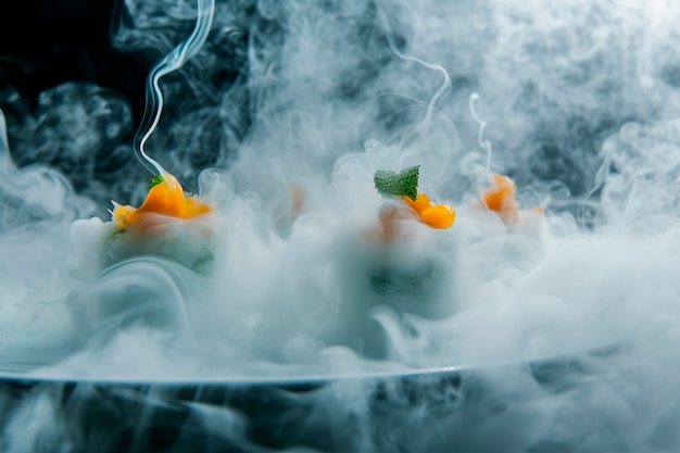 Delicious smoke-cooked food