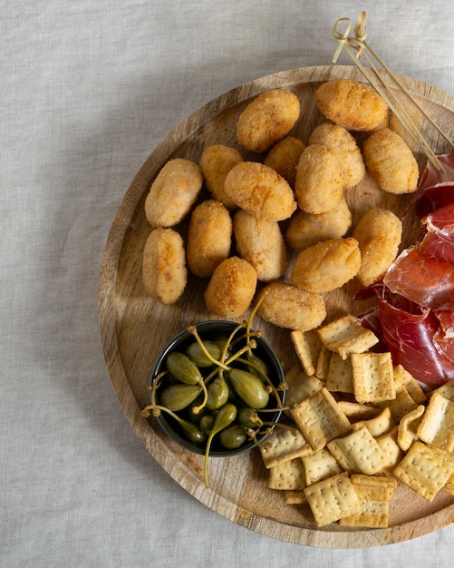 Delicious spanish croquettes arrangement