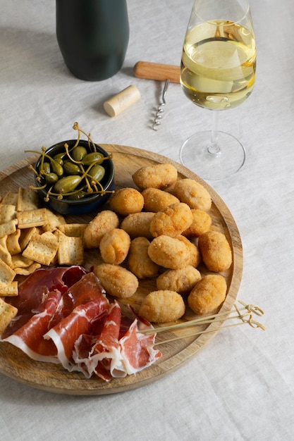 Free photo delicious spanish croquettes arrangement