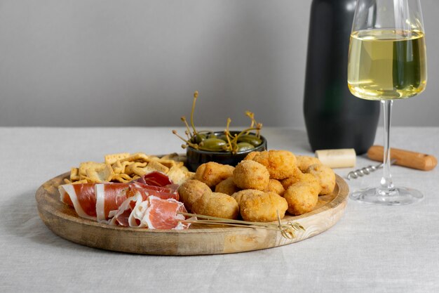 Delicious spanish croquettes arrangement