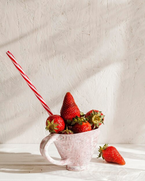 Delicious strawberries in cup