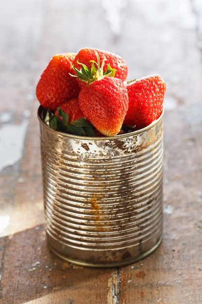 Delicious strawberries on the table