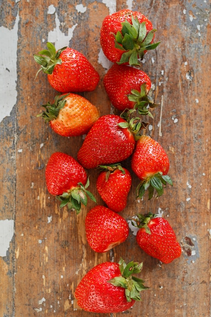 Delicious strawberries on the table