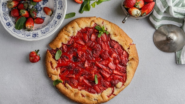 Delicious strawberry pie