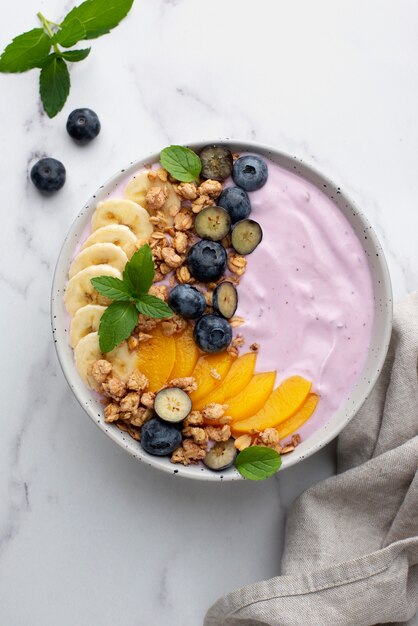 Delicious sweet açai bowl assortment