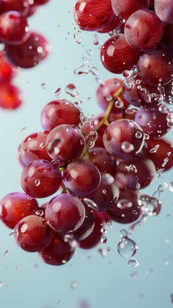 Delicious sweet red grapes still life