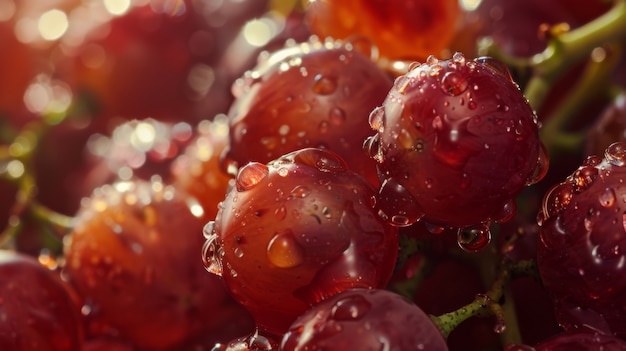 Free photo delicious sweet red grapes still life