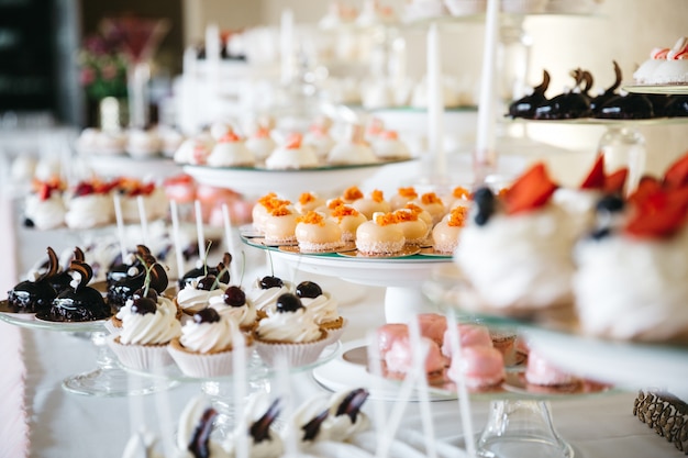 Delicious and sweet sweets on the table