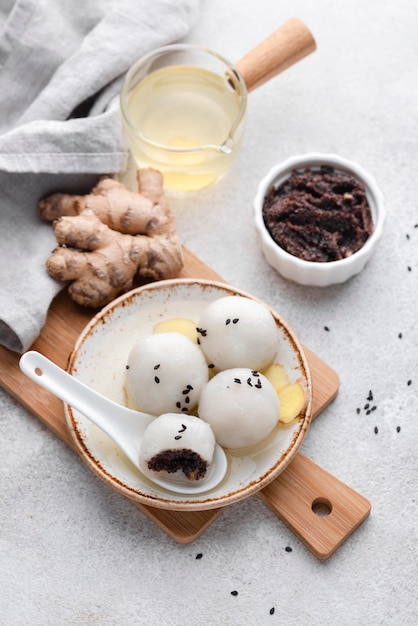 Free photo delicious sweet tang yuan assortment