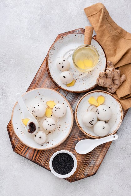 Delicious sweet tang yuan assortment