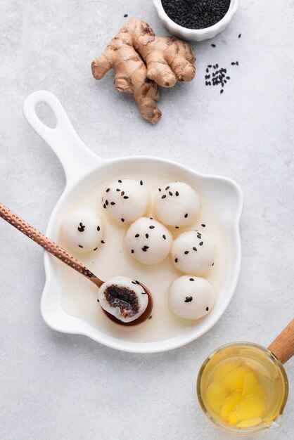 Free photo delicious sweet tang yuan assortment