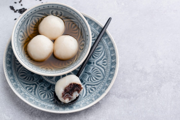 Free photo delicious sweet tang yuan composition