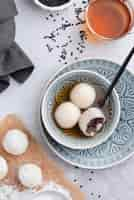 Free photo delicious sweet tang yuan composition