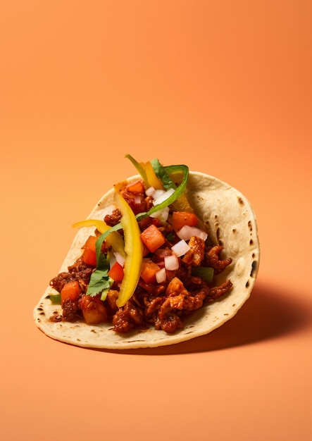 Foto gratuita un delizioso taco in studio.